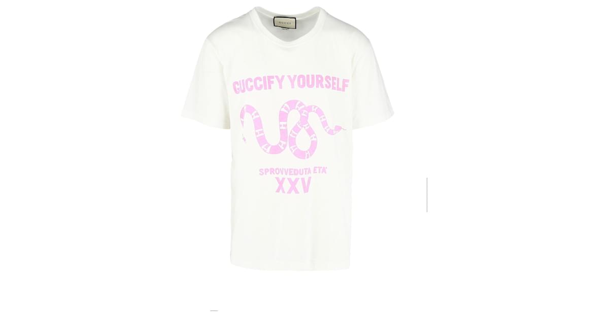 Guccify Yourself T-Shirt Pink Cotton ref.469446