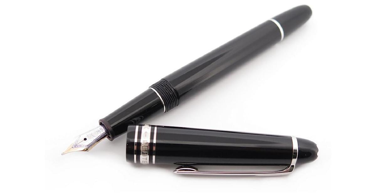 NEW MONTBLANC MEISTERSTUCK CLASSIC PLATINUM FOUNTAIN PEN 106521 BLACK PEN Resin ref.470776 Joli Closet