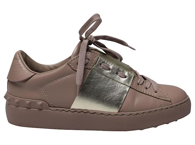 Valentino Garavani Open for a Change Sneakers in Old Rose Calfskin
