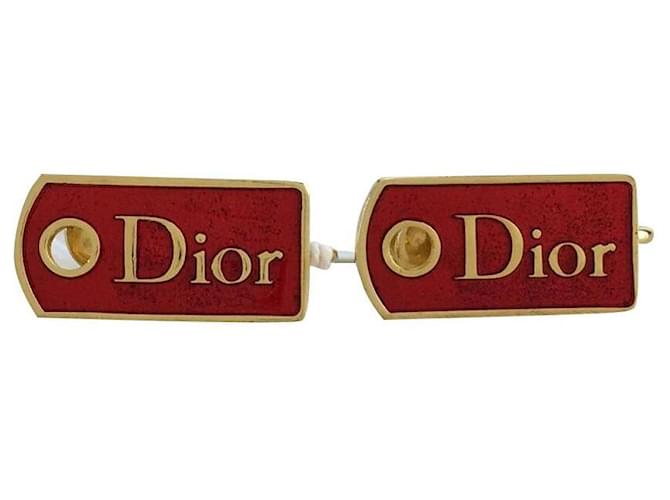 アクセサリー Christian Dior logo plate earrings Christian Dior Logo plate earrings / RED / GLD ref.478457 - Joli