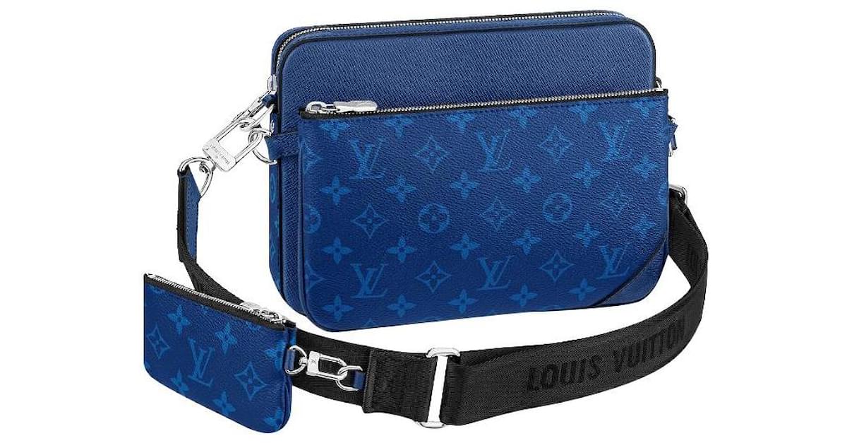 Louis Vuitton Messenger LV Trio nuovo blu Pelle ref.479232 - Joli