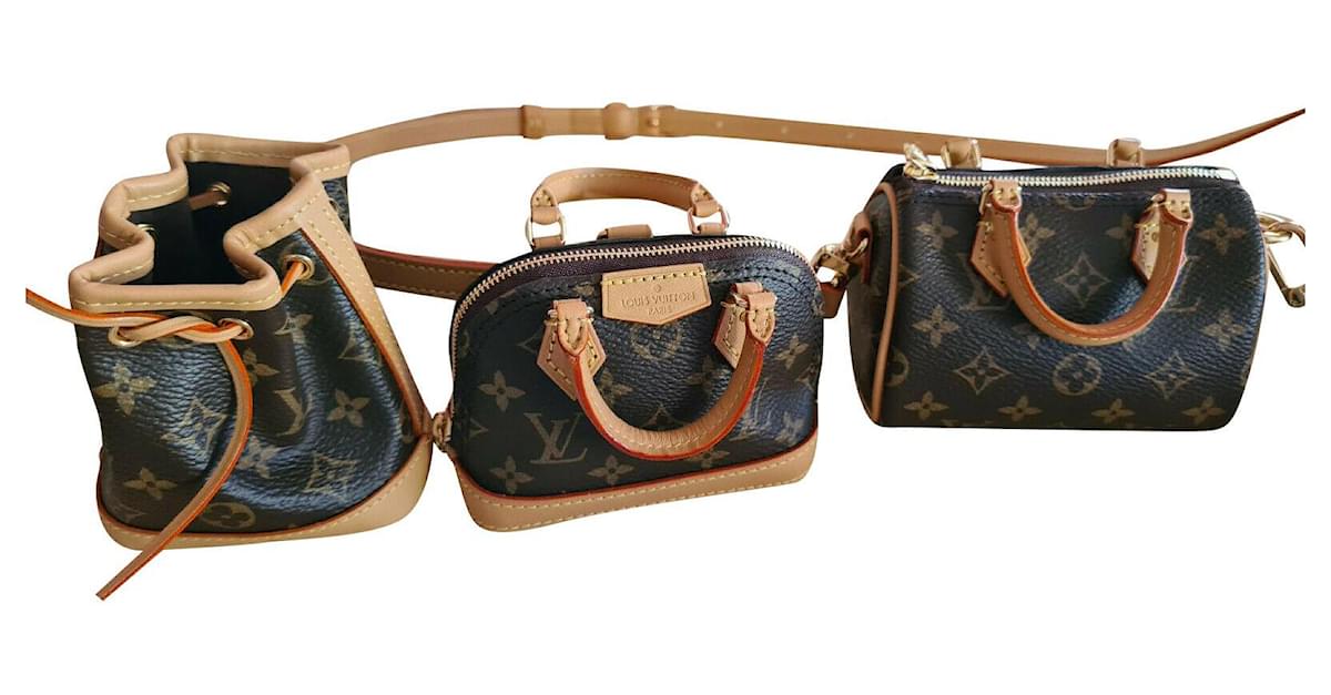 Speedy Louis Vuitton Trio Mini Icones Brown Leather ref.479723