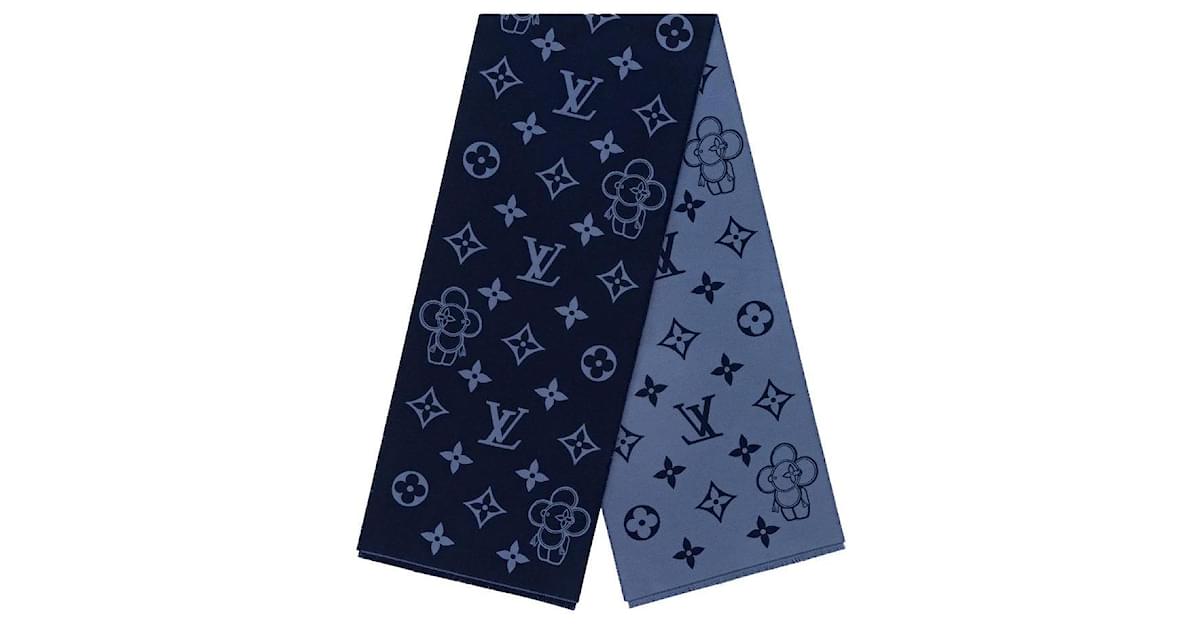 Wool scarf & pocket square Louis Vuitton Blue in Wool - 35676826
