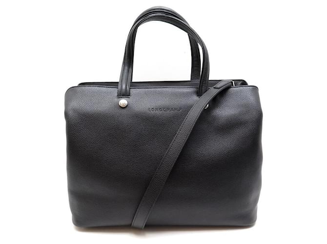 トートバッグ LONGCHAMP BLACK LEATHER CABAS S TOTES s-l1200.jpg