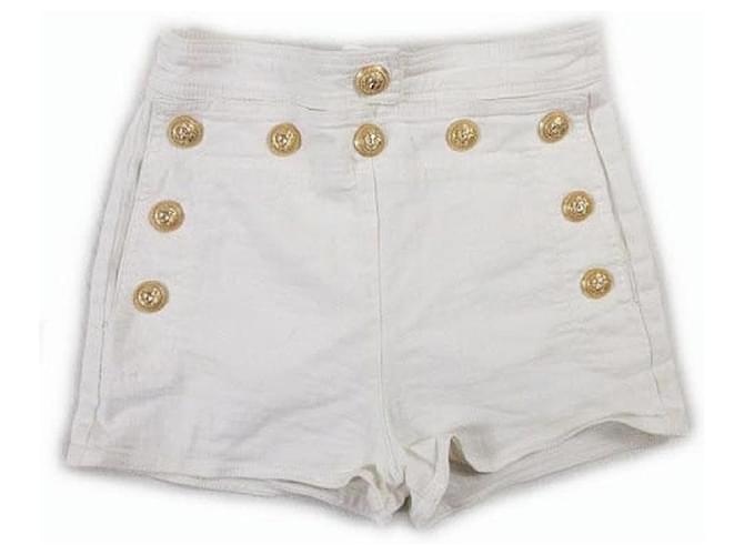 【送料&関税込】Balmain Striped Shorts With Jewel Buttons Wo Balmain Sequined Stripes High-Waisted Shorts