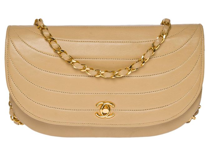 Sac Bandoulière Vintage En Cuir Blanc - Ancien Et En Très Bon état - Style Rétro
