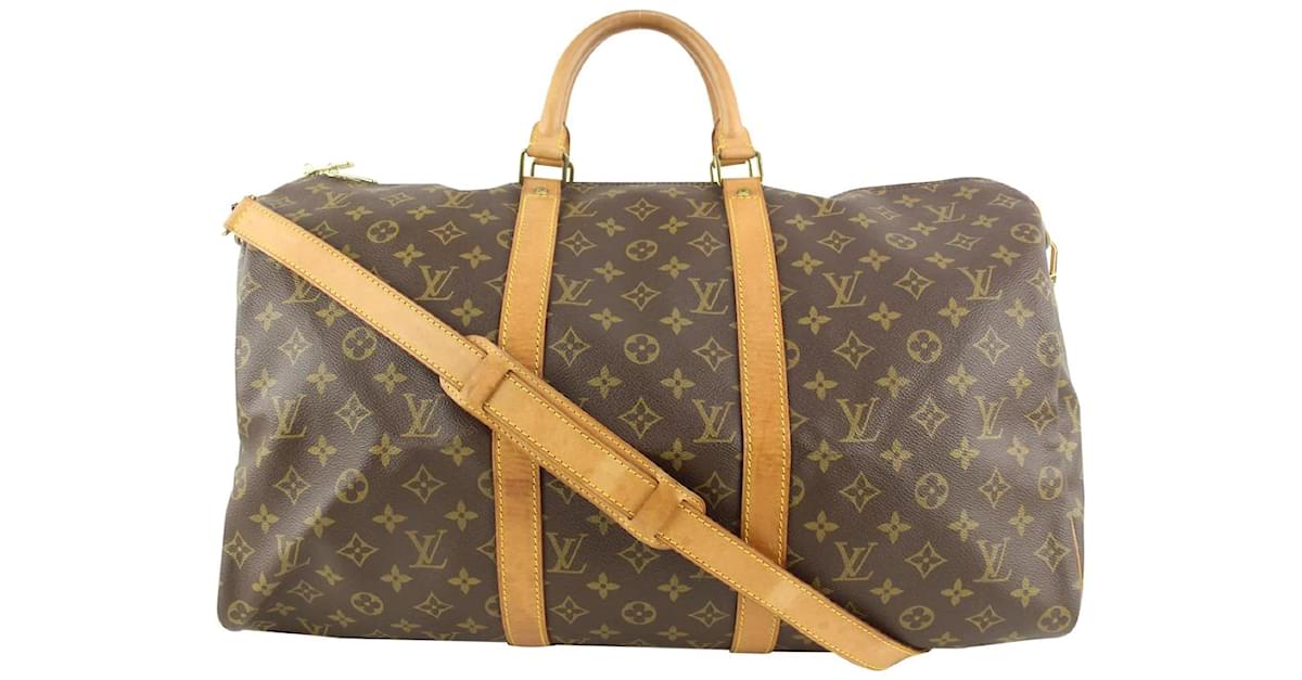 Louis Vuitton Monogram Keepall Bandouliere 50 Duffle Bag with Strap Leather  ref.485793 - Joli Closet