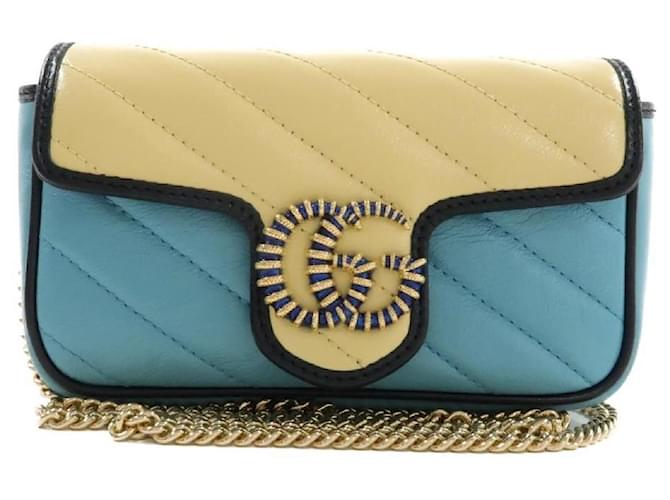 Used] Gucci bag Golden Light blue Leather ref.486759 - Joli Closet