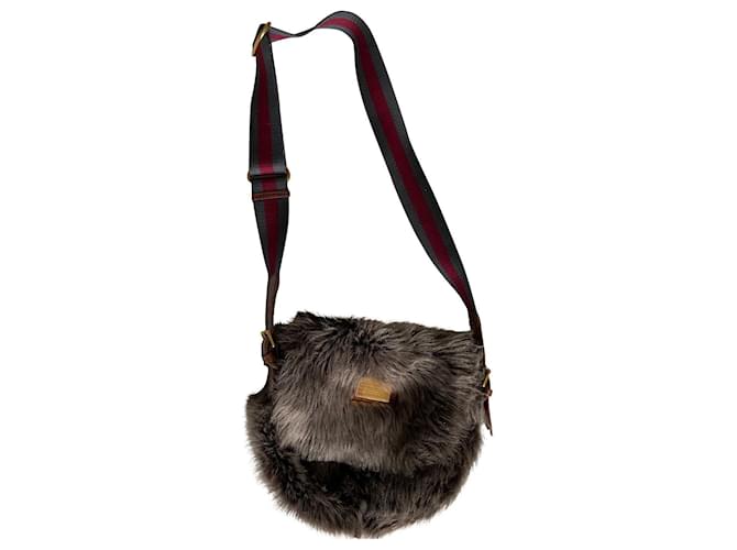 Marc by Marc Jacobs Marc Jacobs fur crossbody bag Brown Lambskin