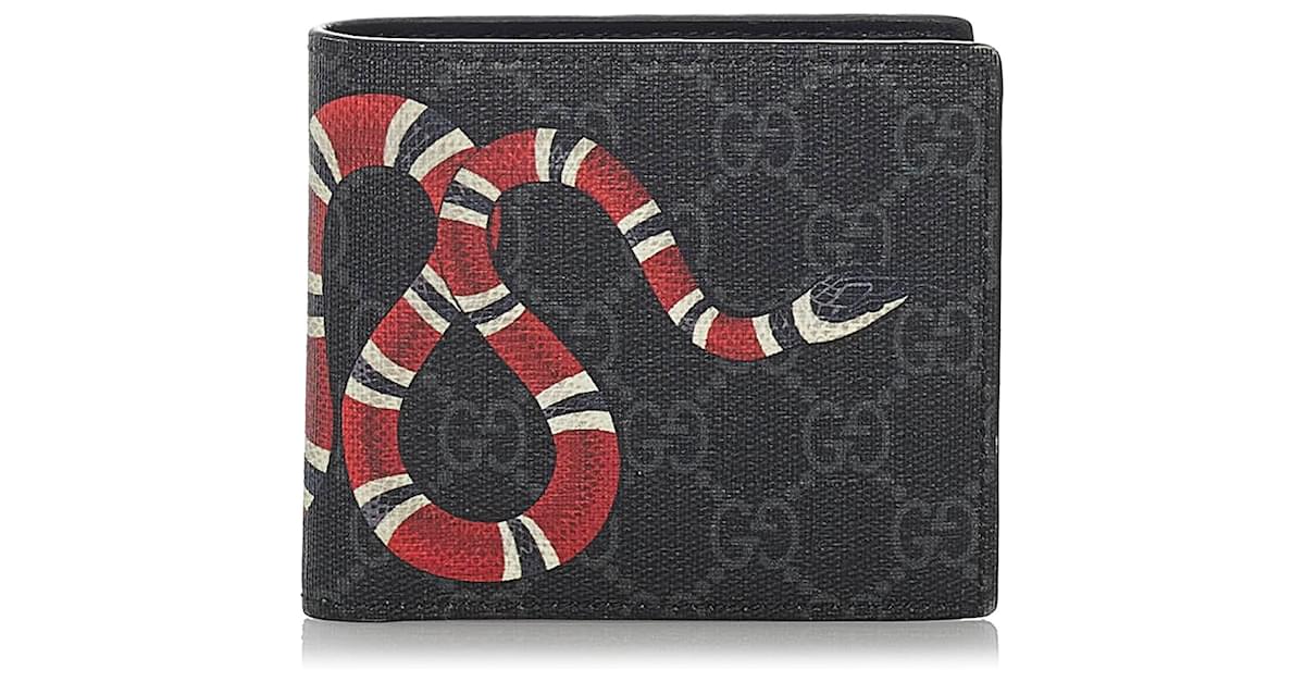 Gucci Black GG Supreme Kingsnake Bifold Wallet Multiple colors