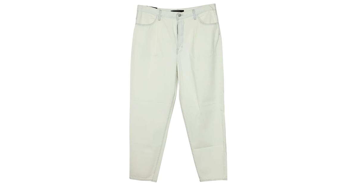J Brand Pleated Peg Jeans in White Cotton Cream ref.490181 - Joli Closet