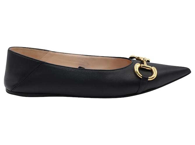 gucci deva ballet flats with chain and horsebit