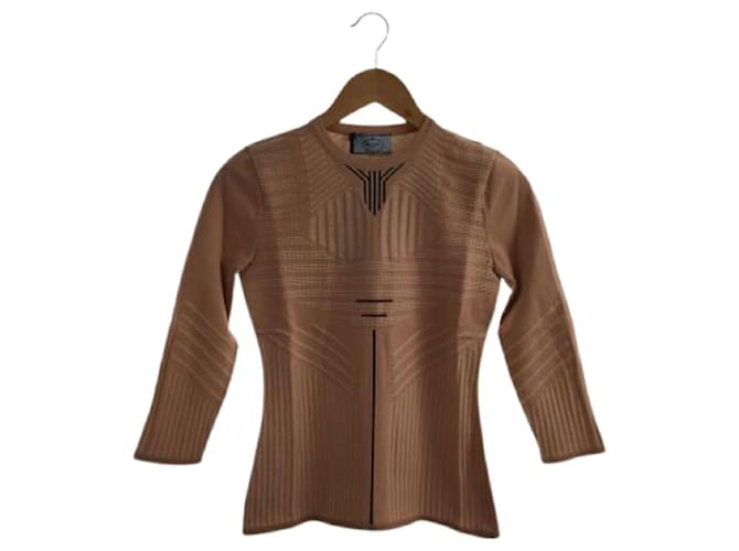 Used] PRADA Crew neck / long sleeve cut-and-sew / 36 / tops