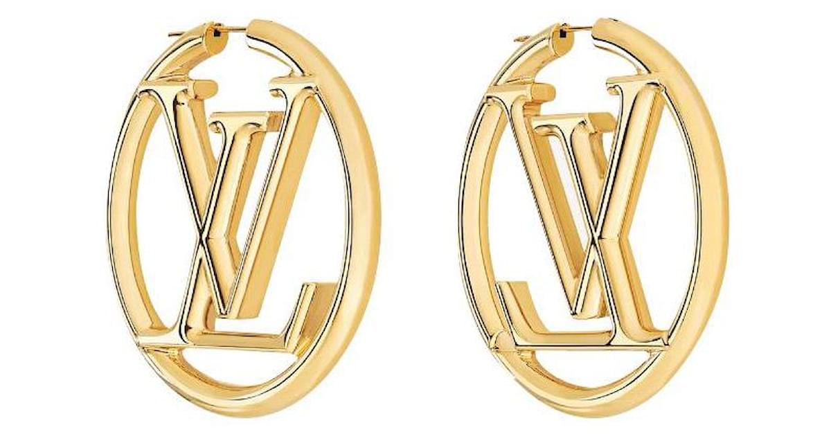 Louis Vuitton LV Earrings Hoop Golden Metal ref.491337 - Joli Closet
