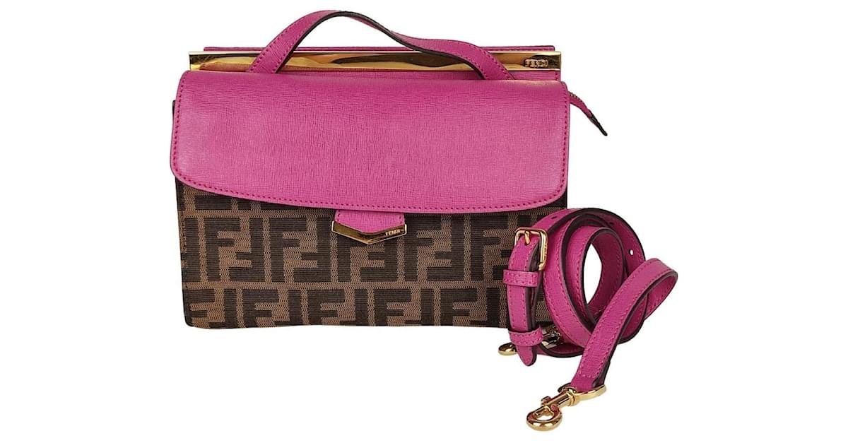 Fendi Bag Baguette Mini Zucca Brown Pink Crossbody – ZAK BAGS ©️