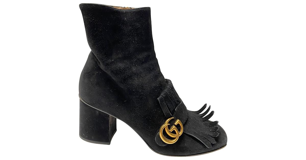 gucci black suede ankle boots