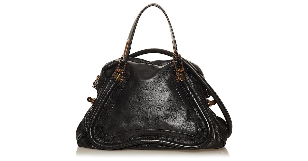 Chloé Chloe Black Paraty Leather Satchel Pony-style calfskin ref