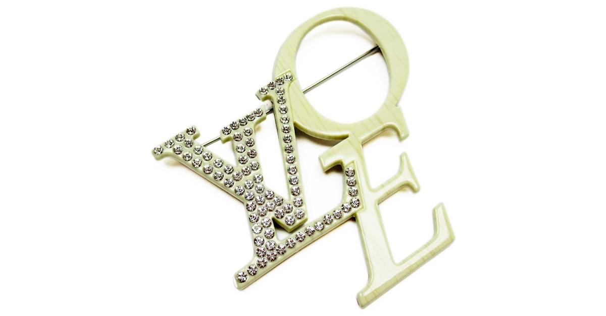 Marc Jacobs for Louis Vuitton Ivory Rhinestone Love Brooch