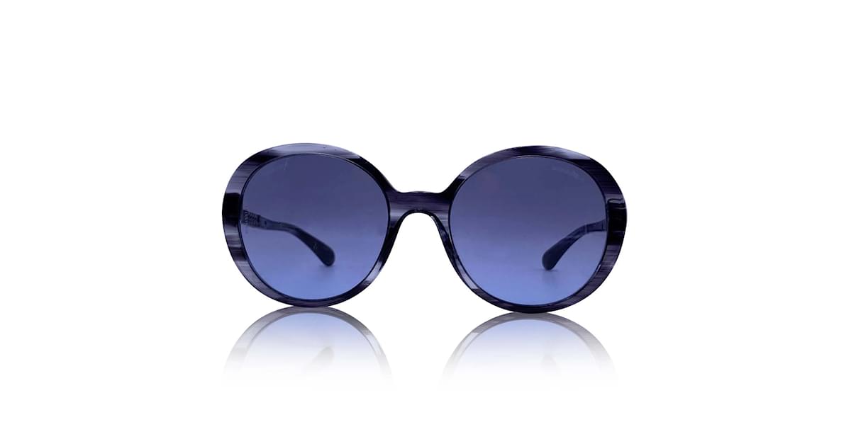 Chanel Blue Acetate 5353 Oversized Gradient Sunglasses 56/20 140MM ref.497042  - Joli Closet
