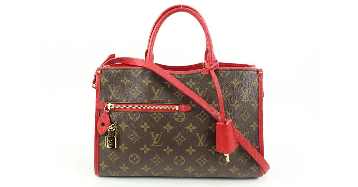 Louis Vuitton Red Monogram Popincourt PM NM 2way Tote with Strap Leather  ref.497394 - Joli Closet