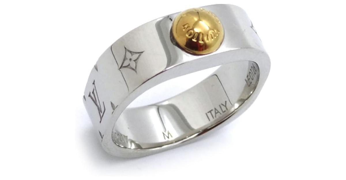 Used] Louis Vuitton Ring Nanogram #M Ring Silvery Golden Metal ref
