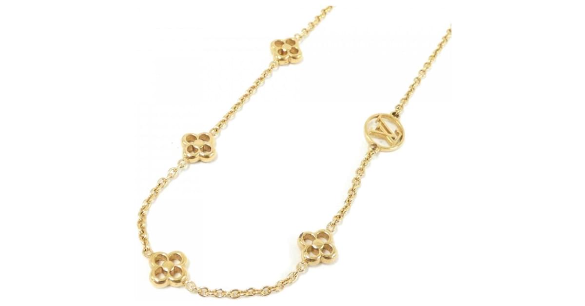 LOUIS VUITTON Necklace Pendant Choker Chain AUTH Heart Flower JUNK Gold F/S  LB29