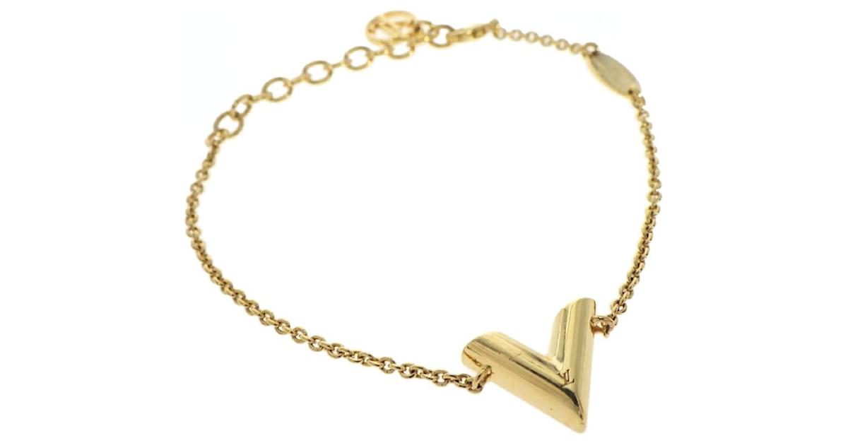Auth LOUIS VUITTON Essential V Bracelet Gold Metal M61084 - 55100a