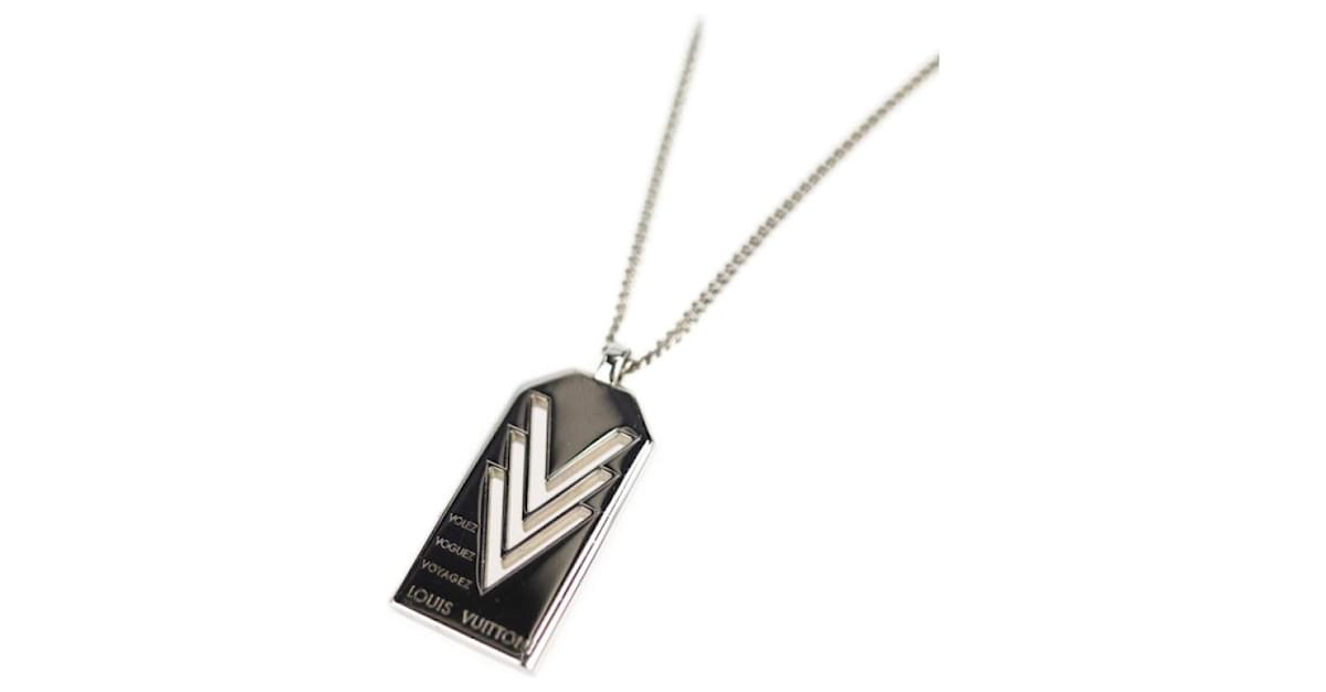 Louis Vuitton, Jewelry, Louis Vuitton Louis Vuitton Necklace Triple V  Metal Silver Men M0050