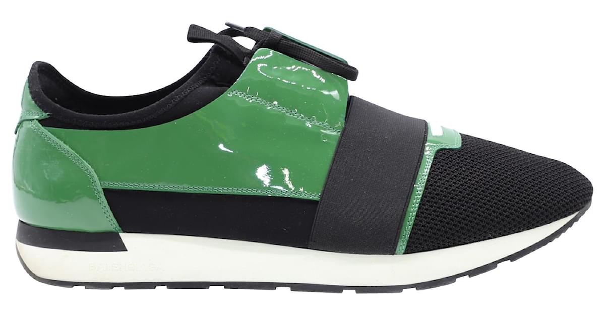 Balenciaga Race Runners in Green Patent Leather Patent leather ref.498792 Joli Closet