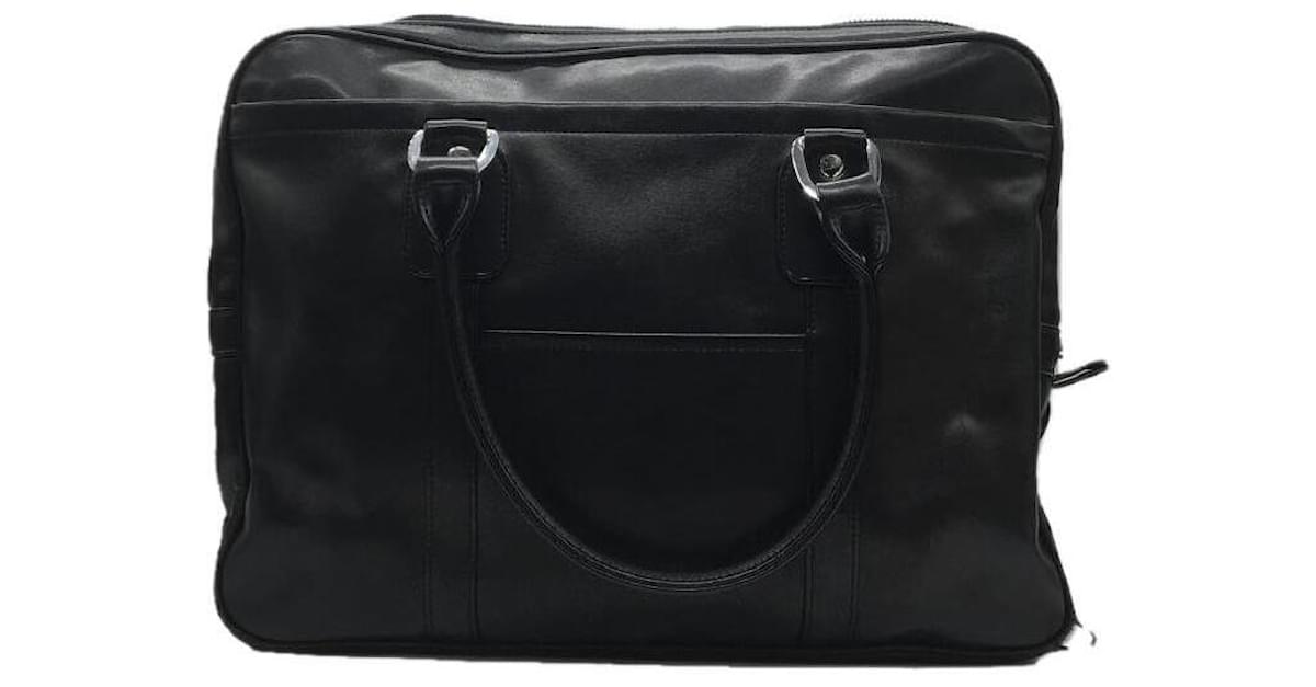 COMME des GARCONS Briefcase / faux leather / BLK / plain / layered zip bag  Black ref.499293 - Joli Closet