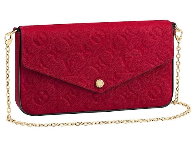 Louis Vuitton LV Felicie pochette red Leather ref.500317 - Joli Closet