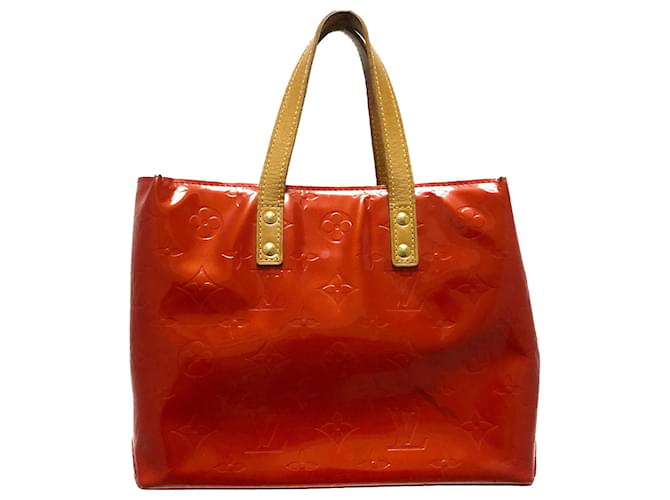 Louis Vuitton Red Vernis Reade PM Cuir Cuir vernis Marron Rouge Marron