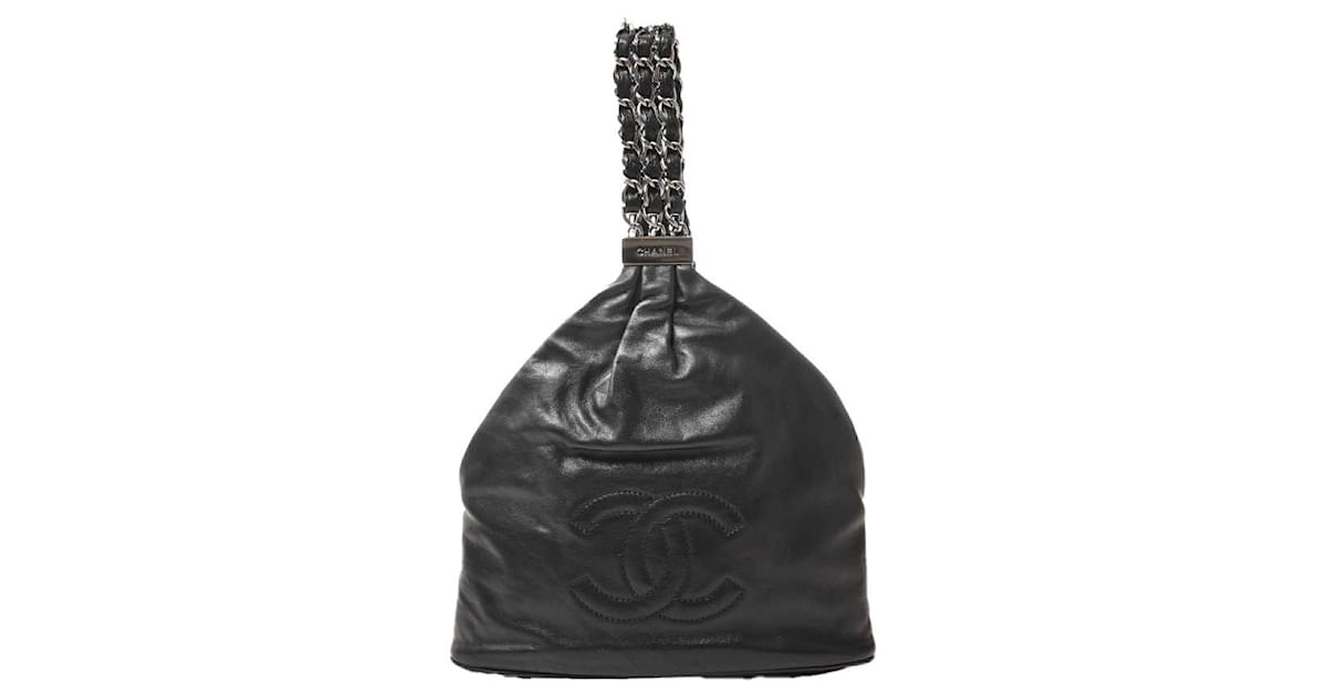 *[Used] CHANEL Lambskin Deca Coco Mark Gamaguchi Chain Handbag Black Leather  ref.502129 - Joli Closet