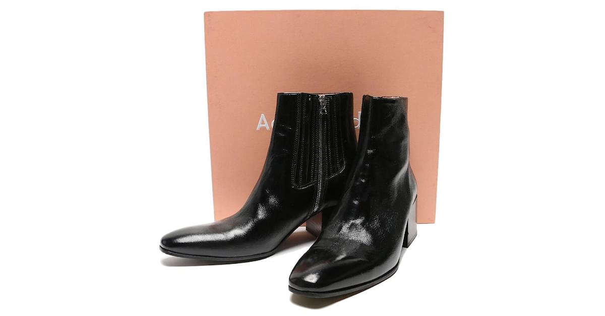 Acne patent boots best sale