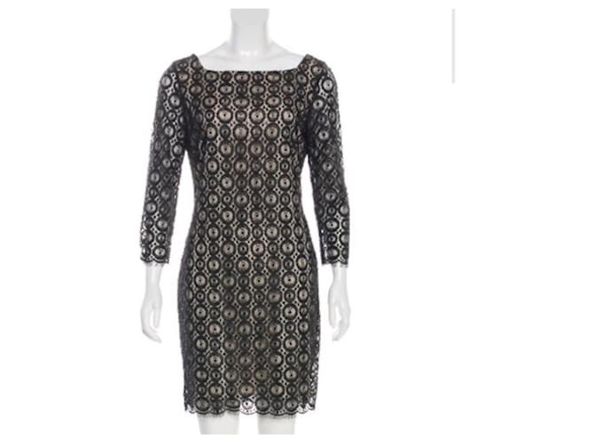 Diane Von Furstenberg DvF Zarah beaded lace dress Black ref.502591 - Joli Closet Diane Von Furstenberg DvF Zarah beaded lace dress Black ref.502591 - Joli Closet