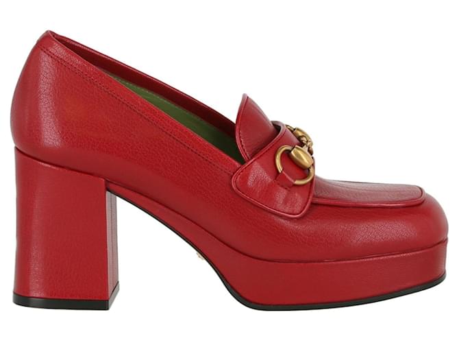 leather platform pump gucci