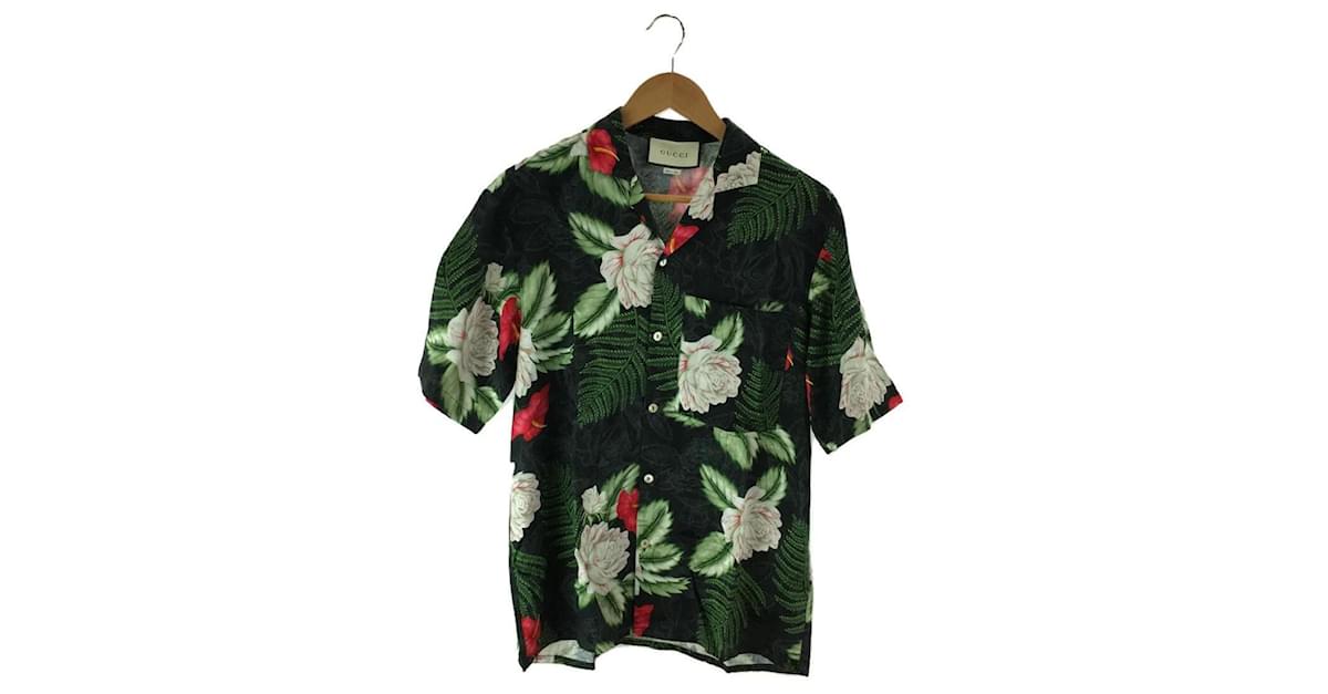 gucci 20AW / Hawaiian print bowling shirt / 44 / Rayon / BLK Black  ref.504913 - Joli Closet