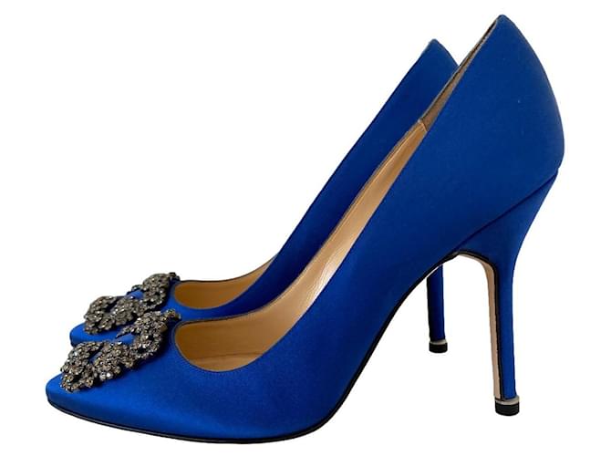 Helena Bella Manolo Blahnik Escarpins BB 105 Mm Bleu MA
