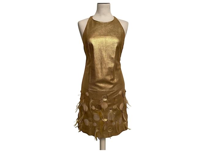 chinese dress ladies PATRIZIA PEPE DRESS VEGAN LEATHER EYELET CUP AND DRAPE 8A1352 main image 1