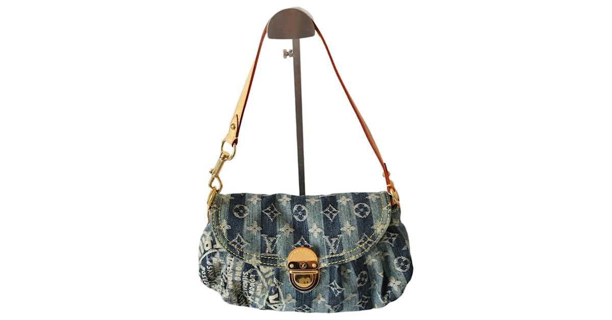 Louis Vuitton Pleaty bag in blue denim canvas Cloth ref.508990