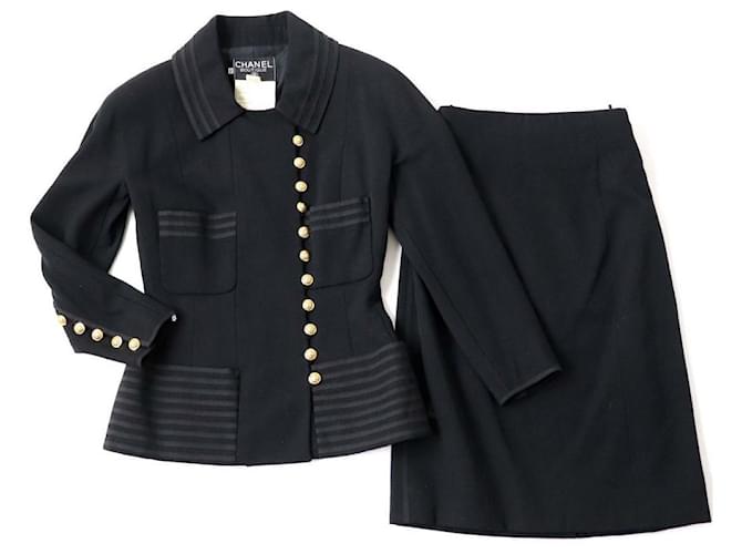 CHANEL Pile cropped floral COCO Button jacket Skirt setup No sleeve multicolor 38