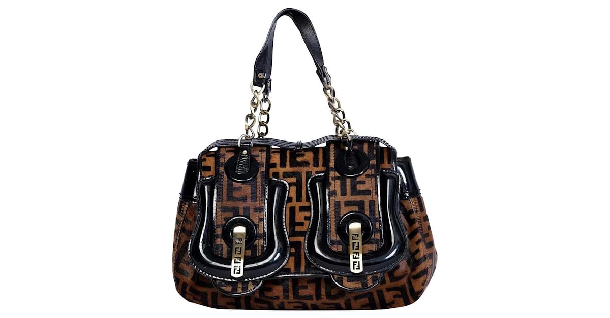 B Bag Fendi 2010 Brown Pony-style calfskin ref.511012 - Joli