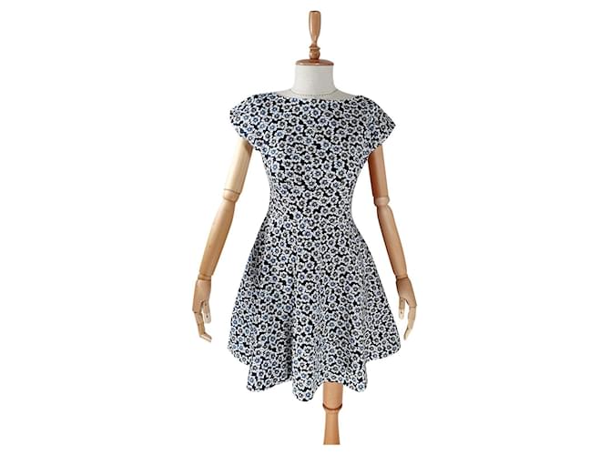 Kate Spade Floral Cotton Dress Blue White Black Multiple colors Elastane  ref.511211 - Joli Closet