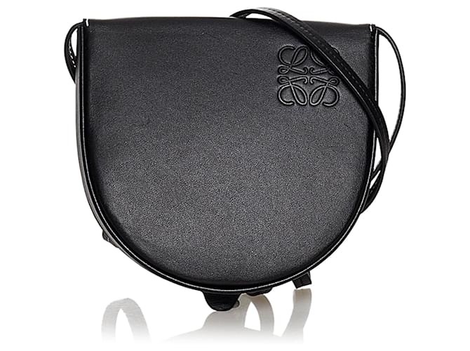 loewe heel leather saddle bag