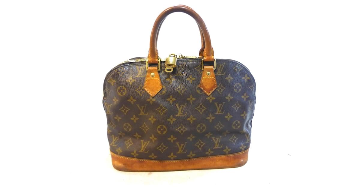 LOUIS VUITTON Monogram Vernis Alma PM Hand Bag Broncorail M91445