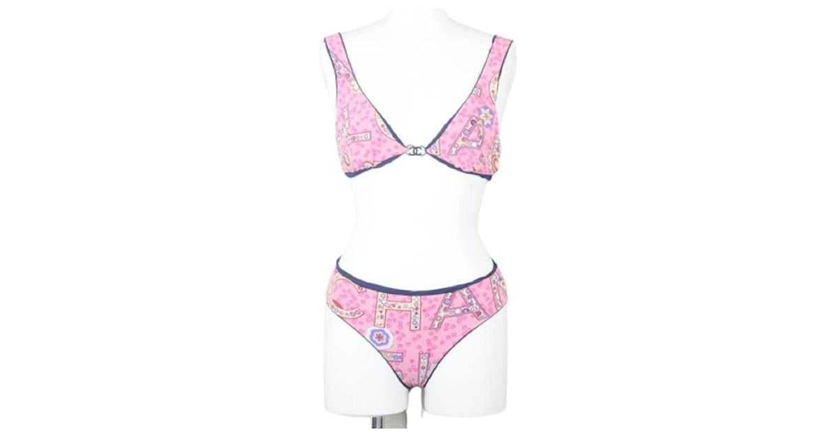 *[Used] CHANEL Swimwear Bikini Swimwear Total pattern Coco