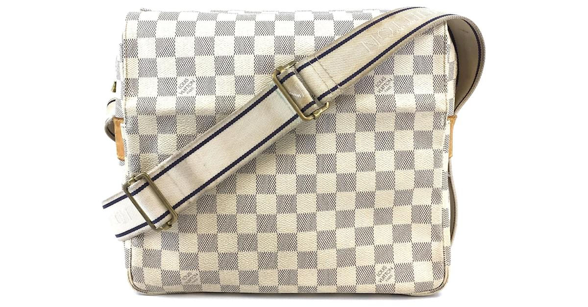 Louis Vuitton Naviglio Damier Azur Canvas White Leather ref.511694