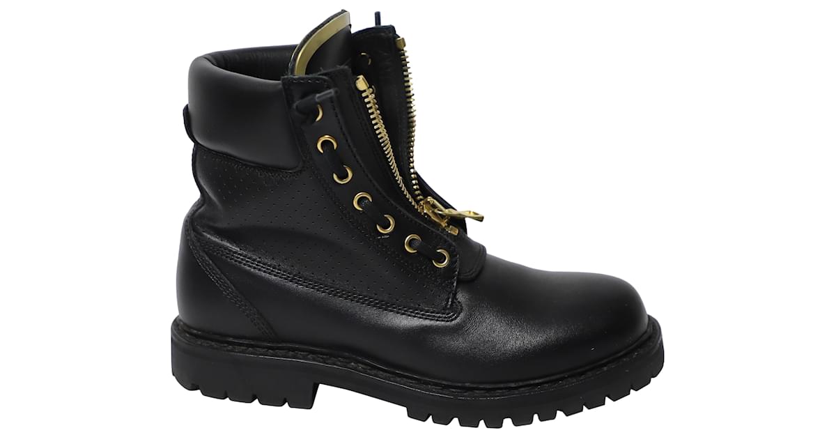 Balmain Black Leather Taiga Ankle Boots Size 40 Balmain