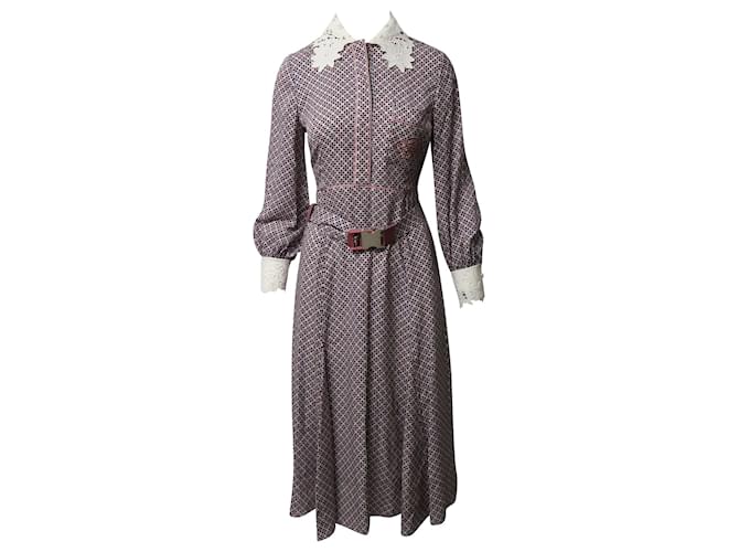 chinese dress ladies Fendi Floral Lace Dress Beige main image 1