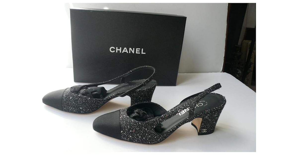 Chanel Tweed & Calfskin Slingback Heels – Bella Ling